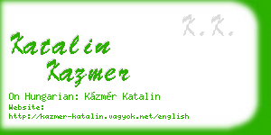 katalin kazmer business card